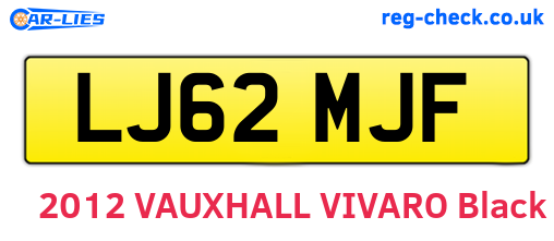 LJ62MJF are the vehicle registration plates.