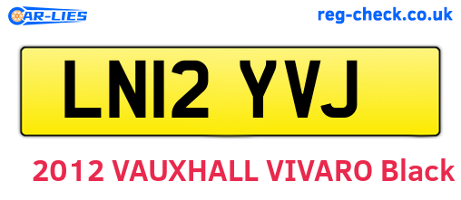 LN12YVJ are the vehicle registration plates.