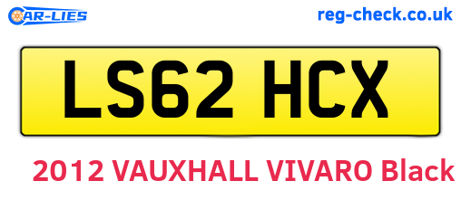 LS62HCX are the vehicle registration plates.