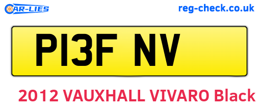 P13FNV are the vehicle registration plates.