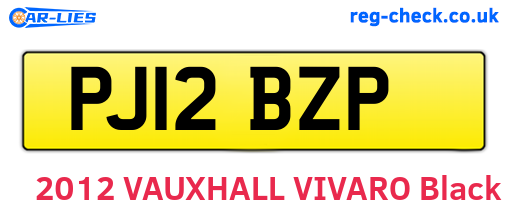 PJ12BZP are the vehicle registration plates.