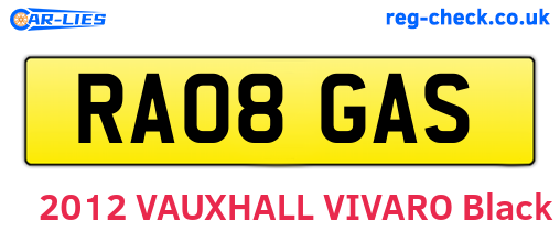 RA08GAS are the vehicle registration plates.