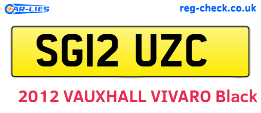 SG12UZC are the vehicle registration plates.