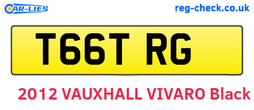 T66TRG are the vehicle registration plates.