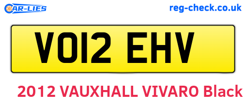 VO12EHV are the vehicle registration plates.