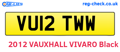 VU12TWW are the vehicle registration plates.