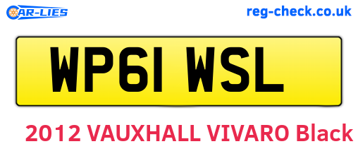 WP61WSL are the vehicle registration plates.