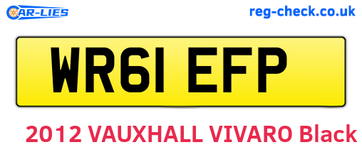 WR61EFP are the vehicle registration plates.