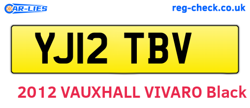 YJ12TBV are the vehicle registration plates.