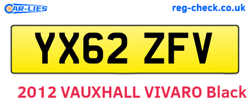 YX62ZFV are the vehicle registration plates.