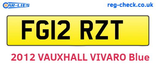 FG12RZT are the vehicle registration plates.