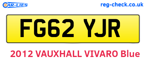 FG62YJR are the vehicle registration plates.