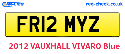 FR12MYZ are the vehicle registration plates.