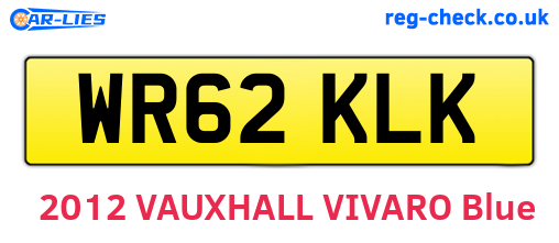 WR62KLK are the vehicle registration plates.