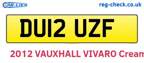 DU12UZF are the vehicle registration plates.