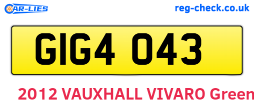 GIG4043 are the vehicle registration plates.