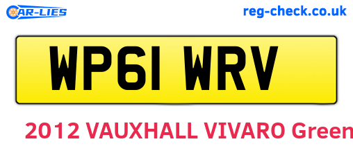 WP61WRV are the vehicle registration plates.