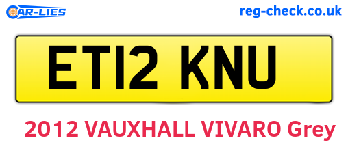 ET12KNU are the vehicle registration plates.