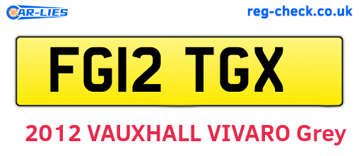 FG12TGX are the vehicle registration plates.