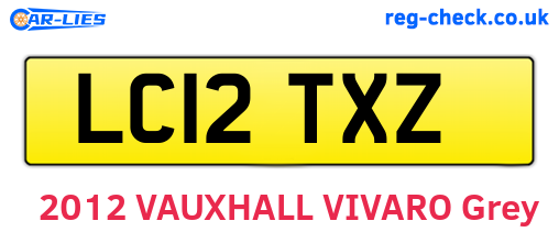 LC12TXZ are the vehicle registration plates.