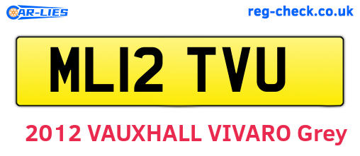 ML12TVU are the vehicle registration plates.