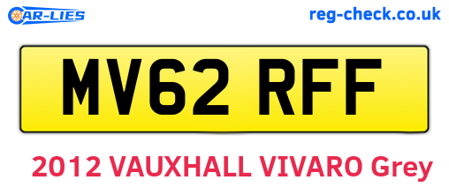 MV62RFF are the vehicle registration plates.
