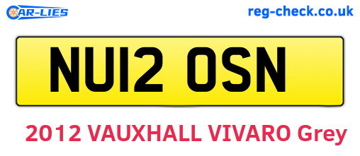 NU12OSN are the vehicle registration plates.