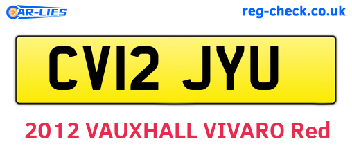 CV12JYU are the vehicle registration plates.