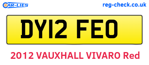 DY12FEO are the vehicle registration plates.