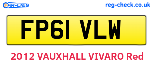 FP61VLW are the vehicle registration plates.