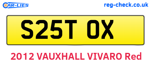 S25TOX are the vehicle registration plates.