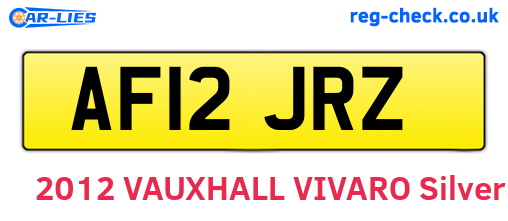 AF12JRZ are the vehicle registration plates.
