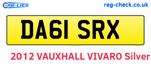 DA61SRX are the vehicle registration plates.