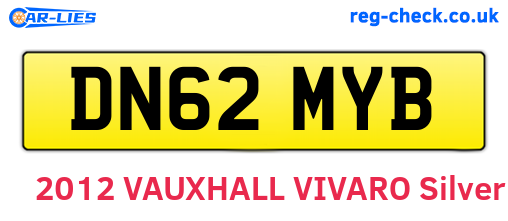 DN62MYB are the vehicle registration plates.