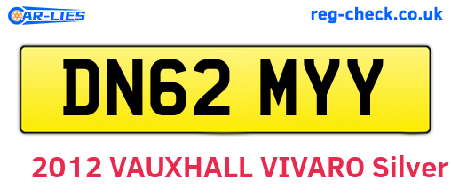 DN62MYY are the vehicle registration plates.
