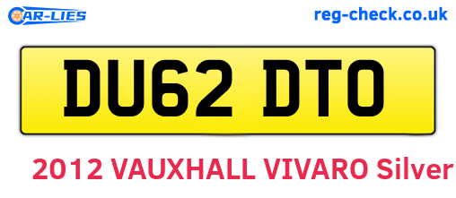 DU62DTO are the vehicle registration plates.