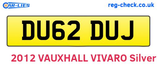 DU62DUJ are the vehicle registration plates.