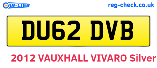 DU62DVB are the vehicle registration plates.
