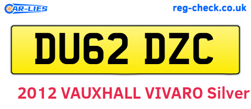 DU62DZC are the vehicle registration plates.