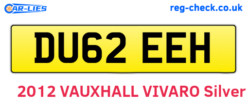 DU62EEH are the vehicle registration plates.