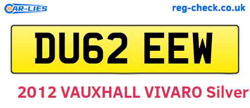 DU62EEW are the vehicle registration plates.