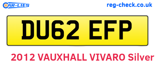 DU62EFP are the vehicle registration plates.