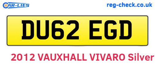 DU62EGD are the vehicle registration plates.