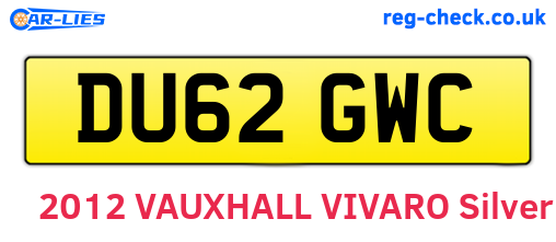 DU62GWC are the vehicle registration plates.