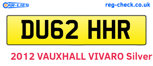 DU62HHR are the vehicle registration plates.