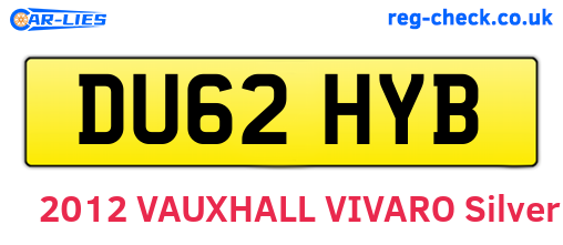 DU62HYB are the vehicle registration plates.