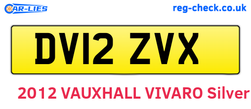 DV12ZVX are the vehicle registration plates.