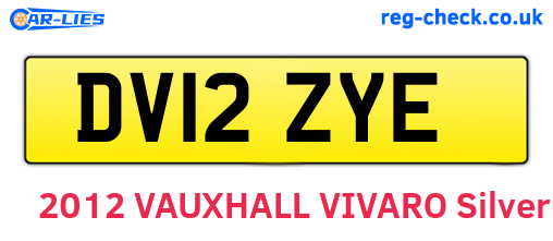 DV12ZYE are the vehicle registration plates.