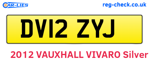 DV12ZYJ are the vehicle registration plates.