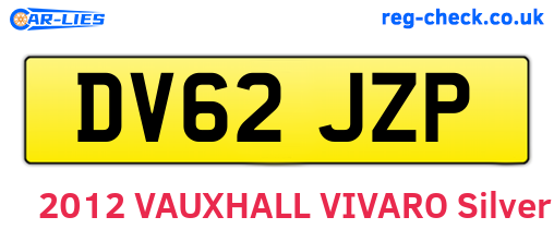 DV62JZP are the vehicle registration plates.